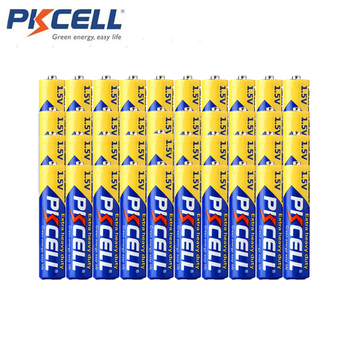 40 pièces PKCELL 1.5v AAA batterie 3A R03P UM4 Zinc carbone pour lecteur CD puissance à distance souper batterie sèche et primaire robuste ► Photo 1/6