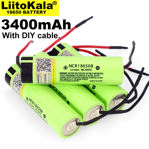 1-10 pièces Liitokala nouveau original NCR18650B 3.7V 3400mAh 18650 batterie au lithium rechargeable pour batterie + bricolage Linie ► Photo 1/4