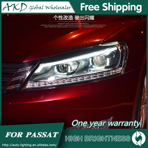 Phares pour VW Passat B7 2012-2016 Passat US DRL jour feux de course lampe frontale LED Bi xénon ampoule antibrouillard accessoires de voiture ► Photo 1/6