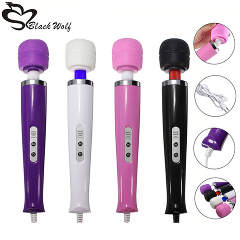 Black Wolf 10 Speed Vibrator Sex Toy Product Magic Wand Travel G-spot stimulation Massager Wired Style Personal Body ► Photo 1/6