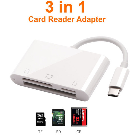 Type C à SD TF MicroSD SDHC CF lecteur de carte USB-C adaptateur OTG pour Ipad Pro Macbook pour Huawei P20 P30 Xiaomi 8 Samsung S8 S9 S10 ► Photo 1/6