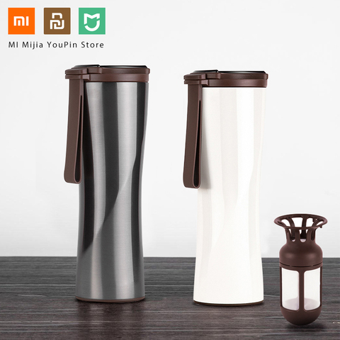 Xiaomi baiser baiser poisson Moka gobelet à café intelligent bouteille sous vide Portable OLED écran tactile Thermos acier inoxydable café KKF tasse ► Photo 1/6