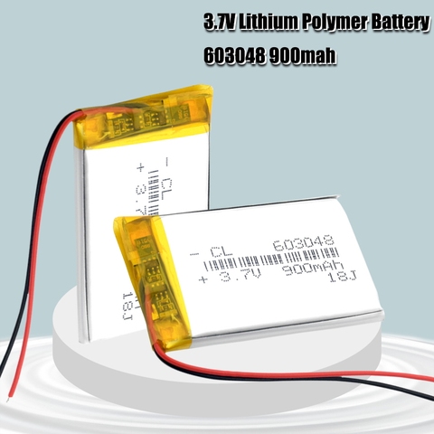 Batterie Lithium-polymère Rechargeable, 3.7V, 900mAh, 603048 cellules li-ion, pour éclairage LED, DVD, GPS, MP3, MP4, MP5, PDA, PSP, power bank ► Photo 1/6