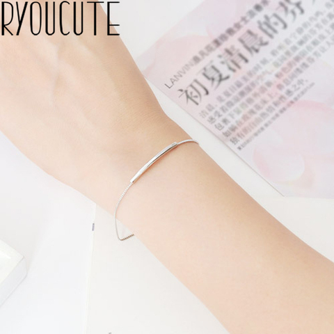 Bracelets chaînes simples couleur argent pour femmes, bijoux de plage d'été ► Photo 1/6