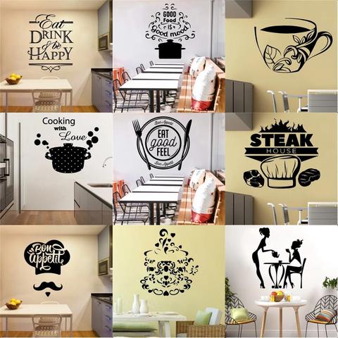 Nouveau Design cuisine Ware étanche Stickers muraux pour cuisine décoration amovible mur Art décalque cuisine salle texte vinyle Mural ► Photo 1/6