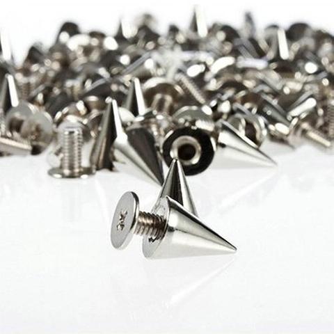 Offres Spéciales!!! Nouveauté 100 pièces 9.5mm Punk argent cône pointes vis goujons bricolage artisanat Cool Rivets en gros livraison directe ► Photo 1/6