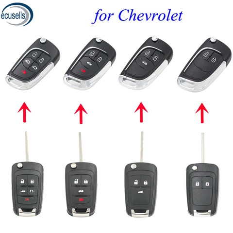 Étui à clé pour Chevrolet Lova Aveo Cruze, 2/3/4/5 boutons, avec lame non coupée HU100 ► Photo 1/5