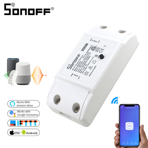 Sonoff Basic 220V Wifi commutateur sans fil télécommande Module de commutateur intelligent/lumière bricolage minuterie travail avec Alexa Google Home eWeLink ► Photo 1/6