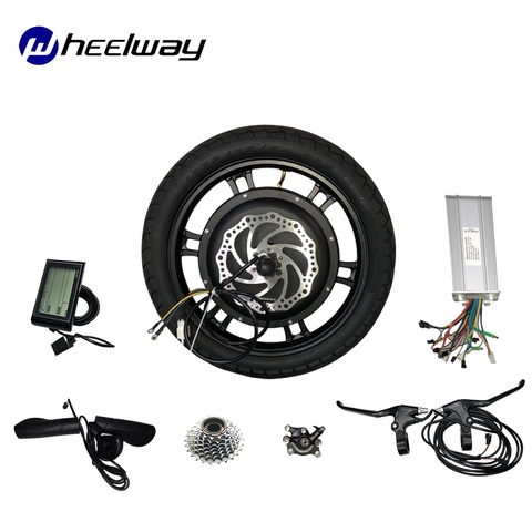 16 pouces 48V 500W 1000W moyeu moteur Kit avant entraînement arrière BLDC Hub moteur électrique vélo moteur frein à disque électrique Scooter moteur ► Photo 1/6