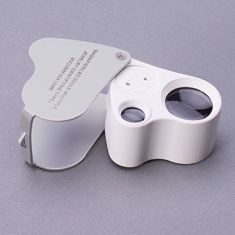 60X 30X Loupe en verre Loupe boucle bijoux Loupe avec lumière LED chaude ► Photo 1/5