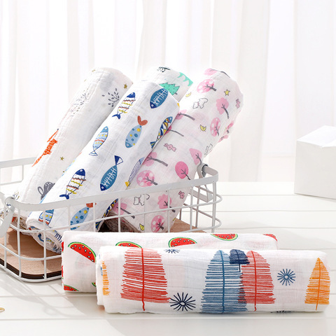 120cm * 110cm Swaddle couverture bébé couverture bambou mousseline couverture 120 bébé couvertures nouveau-né couverture Swaddle coton ► Photo 1/6