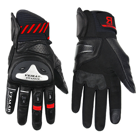 Gants de motocyclette en cuir, pour motard, pour Motocross, complet, pour écran tactile, Guantes, Luvas ► Photo 1/1