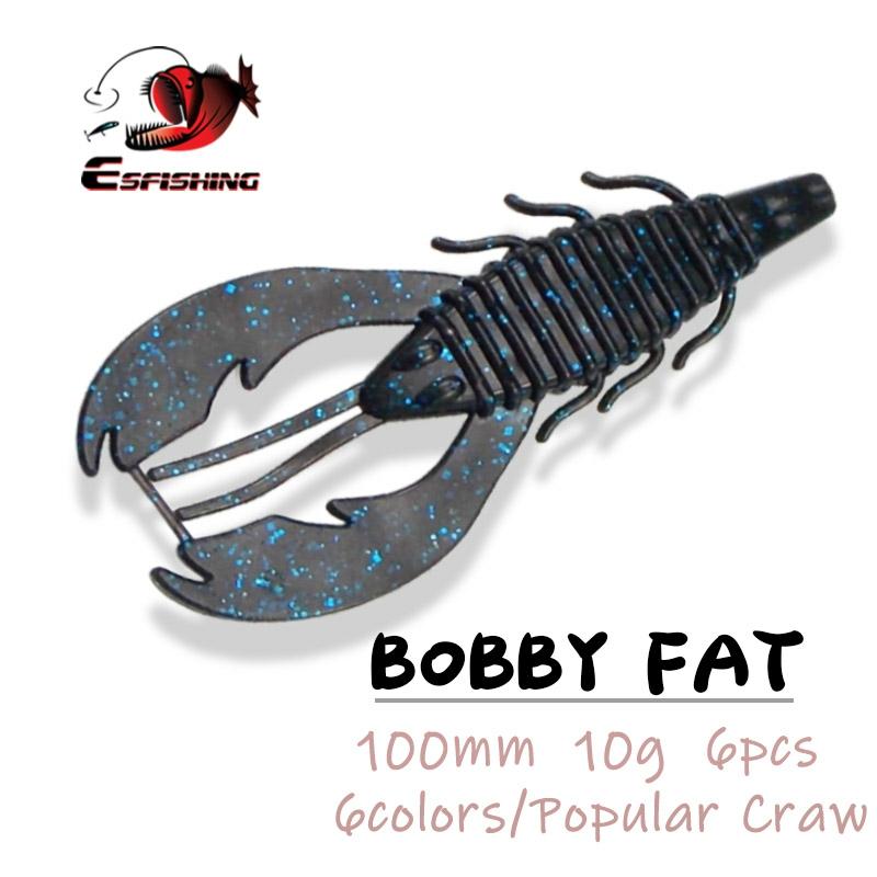 Pêche professionnelle leurre Bobby gras Craw 6 pièces 100mm leurre de pêche appât souple Pesca vente en gros Wobblers Jerkbait leurre ► Photo 1/5