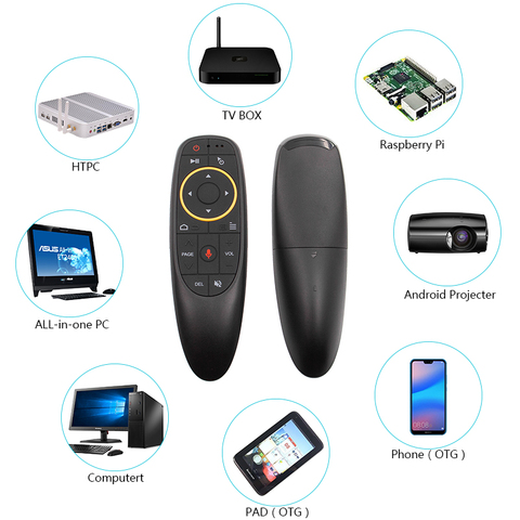 VONTAR – télécommande à commande vocale G10, 2.4G, sans fil, Microphone, Gyroscope, apprentissage IR, pour Android TV Box T9 H96 Max X96 V1 ► Photo 1/6