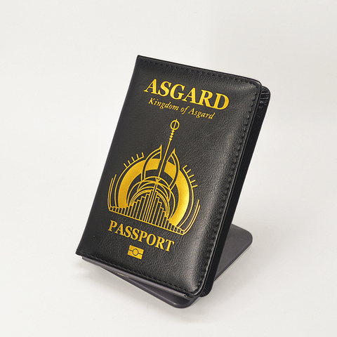 Nouvelle annonce Asgard housse passeport cuir Pu portefeuille de voyage noir couvre pour passeports porte-carte etui passeport femme Porta Pasaporte ► Photo 1/6