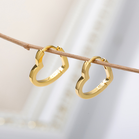 Simple coeur boucles d'oreilles pour femmes en acier inoxydable marque de mode oreille manchette Piercing balancent boucle d'oreille Bijoux cadeaux Bijoux Femme ► Photo 1/6