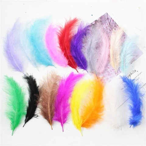 Plumes naturelles 10-15cm 4-6 pouces, plumes de dinde, accessoires de fabrication de bijoux artisanaux pour décoration de fête de mariage, 50 pièces ► Photo 1/6