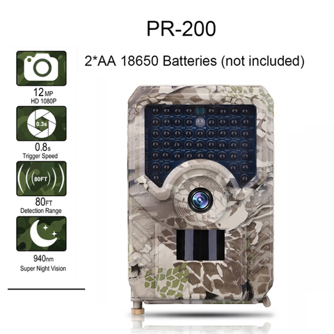 Suntekcam – caméra de chasse et de suivi des sentiers du gibier PR-200, 12mp, 49 pièces, 940nm, LED IR, étanchéité IP56, batterie 18650, Vision nocturne ► Photo 1/6