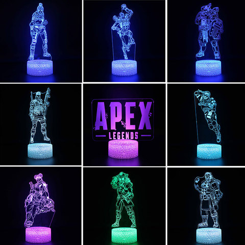 APEX légendes héros rouge mort rachat 2 Figure Anime veilleuse pour enfants 3D acrylique LED veilleuse Illusion lampe de Table cadeaux ► Photo 1/6