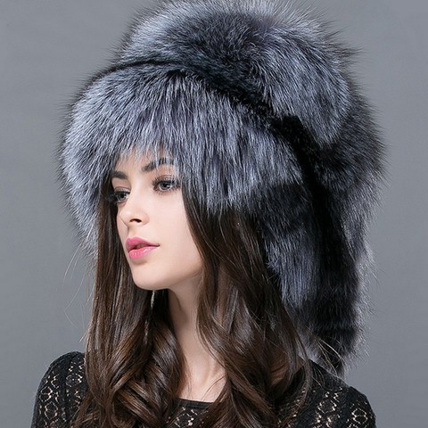 FXFURS automne et hiver 2022 nouveau femmes véritable raton laveur chien russe fourrure chapeau réel renard fourrure chapeau dôme mongol chapeau FXH-161013 ► Photo 1/6