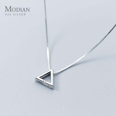 Modian mode Simple conception géométrique Triangle 925 en argent Sterling Mini pendentif collier pour les femmes Style japonais bijoux fins ► Photo 1/5