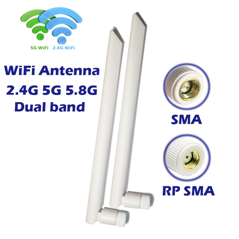 Antenne WiFi bi-bande 5dbi omnidirectionnelle pour adaptateur USB, 2.4/5.8GHz, répéteur de carte PCI sans fil, extension de la portée ► Photo 1/6