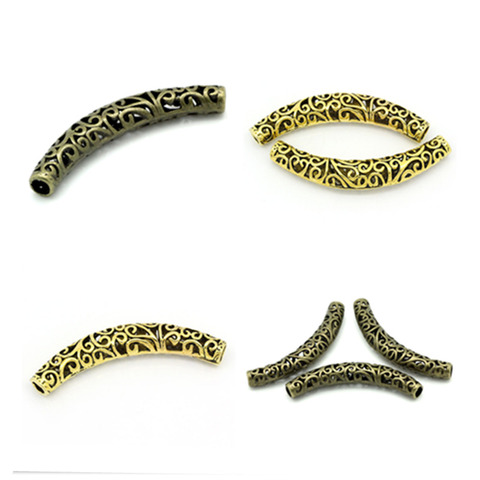 Perles entretoises de Style Bugle en alliage de fer pour bijoux résultats de bricolage couleur Bronze Antique à la main boucles d'oreilles Vintage breloques ► Photo 1/6