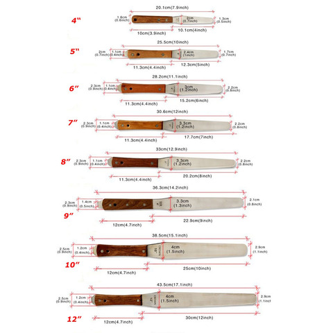 Spatule d'encre en acier inoxydable avec manche en bois, outils d'impression, spatule d'encre, 4 