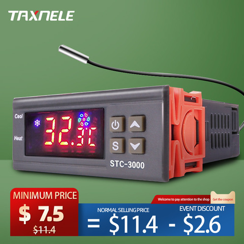 Thermostat régulateur de température numérique, incubateur relais, 10a, chauffage et refroidissement, STC 1000 ► Photo 1/6