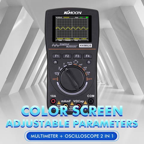 KKmoon-Oscilloscope numérique graphique Intelligent 2 en 1, multimètre kkm828, avec écran couleur 2.4 pouces, 1MHz et bande passante ► Photo 1/6