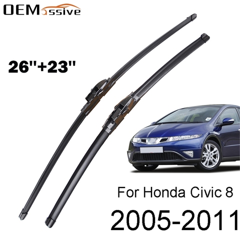 Jeu de balais d'essuie-glace de pare-brise de fenêtre avant, pour Honda Civic 8 MK 8 européen 2011 2010 2009 2008 2007 2006 2005 ► Photo 1/6