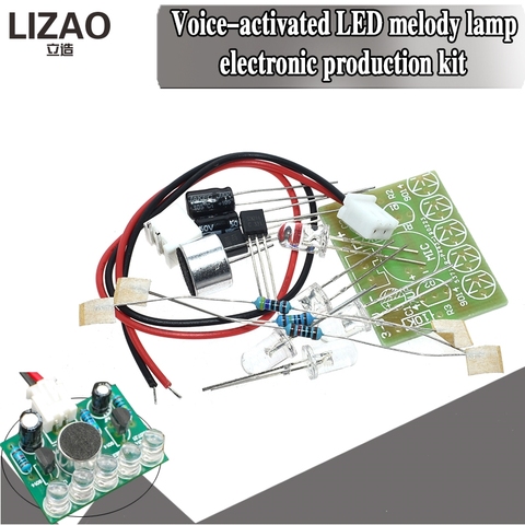 Kit électronique drôle commande vocale mélodie lampe LED mélodie lumière bricolage Production Suite apprentissage Kits électroniques PCB laboratoire ► Photo 1/5