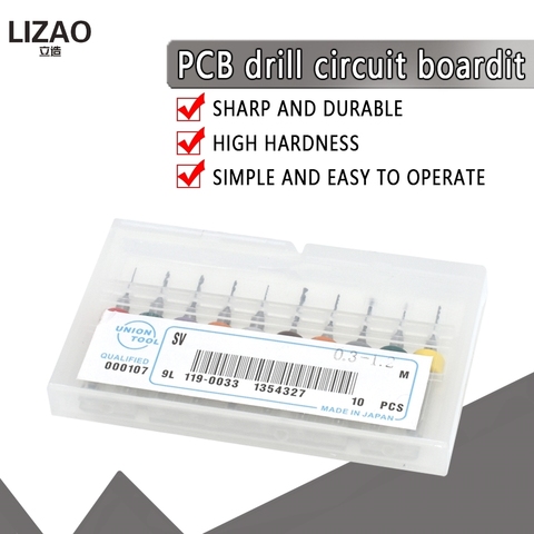 Mini perceuse en carbure de tungstène pour circuit imprimé, 0.3mm à 1.2mm PCB, 10 pièces ► Photo 1/6