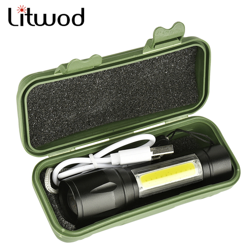 Construit dans la batterie XP-G Q5 Zoom Focus Mini lampe de poche LED lampe torche 2000 Lumens réglable Penlight étanche pour l'extérieur ► Photo 1/6