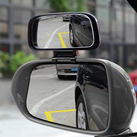 Rétroviseur de voiture universel à Angle réglable, miroir d'angle mort convexe large, rétroviseur latéral inversé, accessoires de stationnement ► Photo 1/6