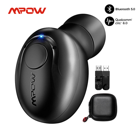 Mpow EM16 écouteurs d'affaires simples 10h Playtime Bluetooth 5.0 écouteurs sans fil CVC 8.0 suppression du bruit avec micro pour téléphone de conducteur ► Photo 1/6