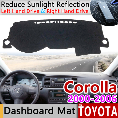 Pour Toyota Corolla E120 E130 2000 2001 2002 2003 2004 2005 2006 2007 Tapis Anti-dérapant Couverture De Tableau de Bord Cap Pad Pare-Soleil Accessoires ► Photo 1/6