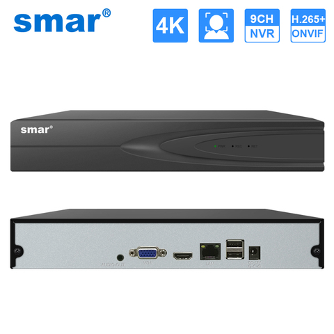Smar 4K Ultra HD 9CH CCTV NVR H.265 pour 8MP IP caméra métal réseau enregistreur vidéo ONVIF pour système de sécurité Max Support 8 to HDD ► Photo 1/6