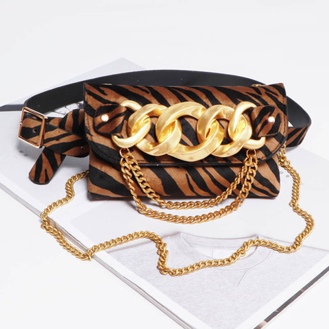 Taille ceinture sac mode 2022 femmes taille sac petit téléphone pochette dame Fanny Pack épais chaîne en métal Mini bandoulière sac à main femmes sac ► Photo 1/6