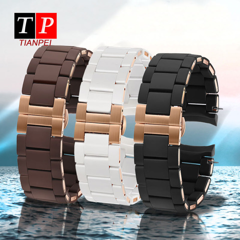 Bracelet de montre en acier plaqué en silicone, étanche, pour Armani AR5890/5891/5906/5905, bracelet de rechange spécial en caoutchouc ► Photo 1/6