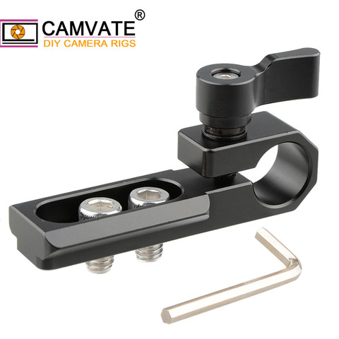 Caméra CAMVATE Standard universelle, pince à tige simple de 15mm avec Rail de sécurité NATO et vis de 1/4 à 20 pouces pour DSLRs GH5 / Emos100/ 5dmarkii ► Photo 1/6