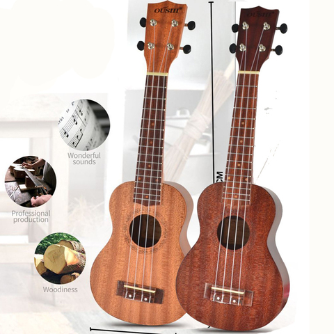 21 pouces ukulélé Soprano débutant ukulélé guitare ukulélé acajou cou délicat Tuning Peg 4 cordes bois ukulélé ► Photo 1/6