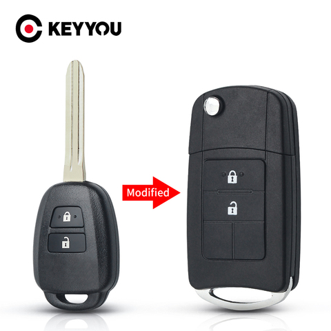 KEYYOU-clé télécommande pliable 2/3/4, pliable, pour voiture Toyota Reiz Corolla, Camry, Prius, Reiz, étui à lame TOY43 ► Photo 1/6