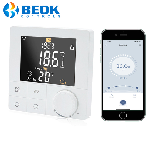 Beok – Thermostat intelligent Wifi, contrôleur de température pour chaudière à gaz, à écran tactile, fonctionne avec Google Home ► Photo 1/6