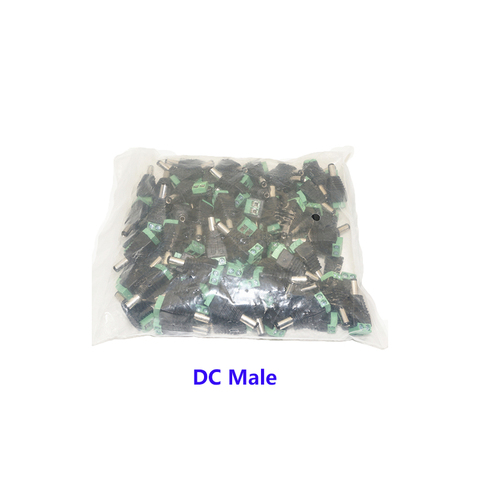 Mâle connecteur cc 2.1*5.5mm prise d'alimentation adaptateur prise câble connecteur 100 pcs/Lot pour 3528/5050/5730 led bande lumière livraison gratuite ► Photo 1/4