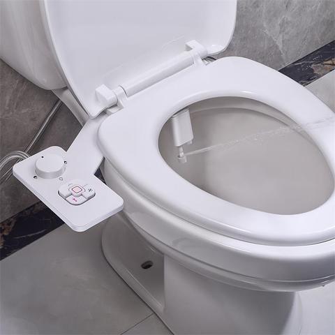 Siège de toilette fixation Bidet Ultra-mince Non électrique auto-nettoyant double buses lavage Frontal et arrière douche Anal hygiène personnelle ► Photo 1/6