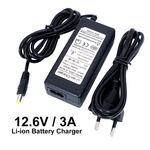 Liitokala 12.6 V 3 A 18650 lithium battery charger 3 series lithium battery 12V battery charger+AC power cable ► Photo 1/5