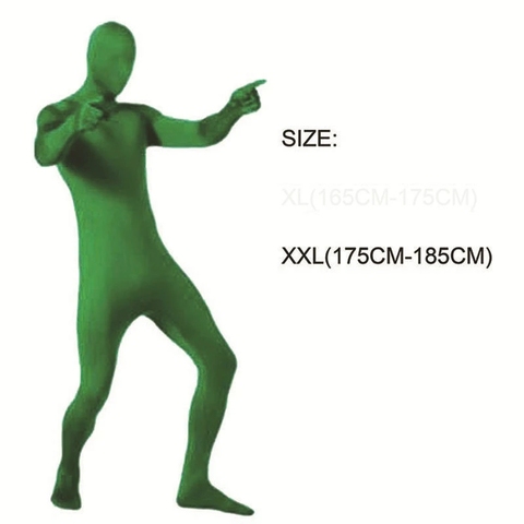 Costume de peau Photo corps extensible vert écran costume vidéo Chroma clé serré costume confortable Invisible effet photographie accessoire ► Photo 1/5