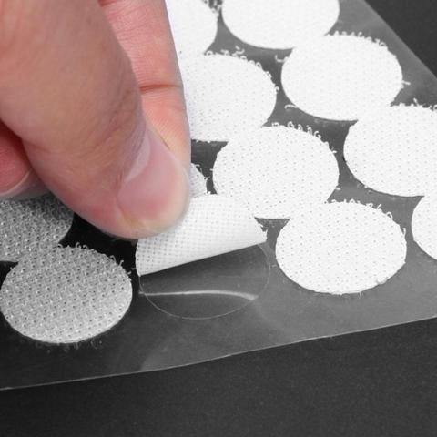 500 paires attache Nylon ruban points auto-adhésif 10mm forte colle autocollants disque blanc rond pièces bricolage crochet boucle bande ► Photo 1/6