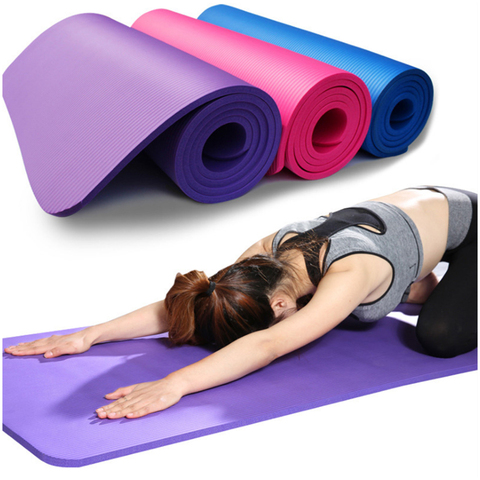 Tapis de Yoga antidérapant, 10mm, équipement de gymnastique naturel NBR X398D ► Photo 1/6